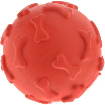 Резиновый мячик с пищалкой для собак красный