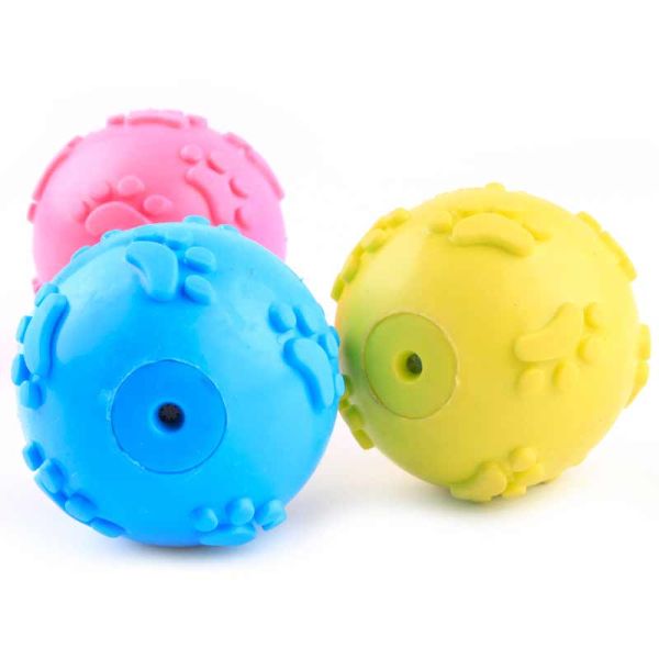 Резиновый мячик с пищалкой для собак разные цвета